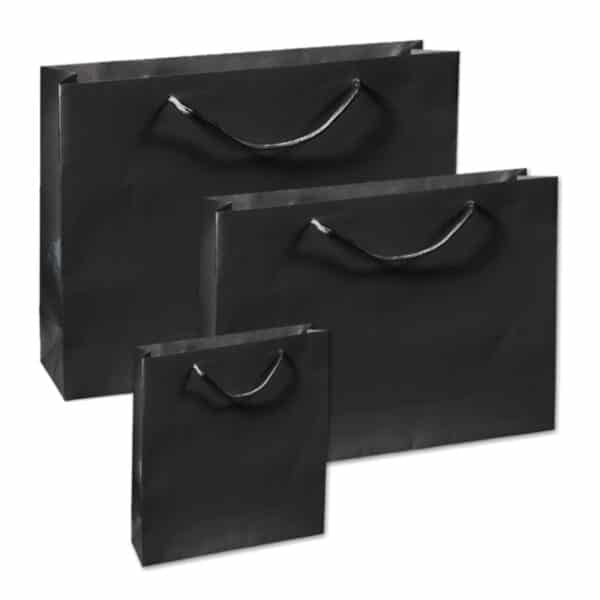 borse di carta nere lucide