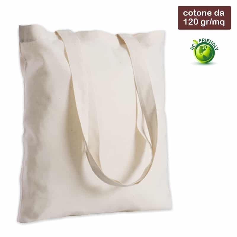 Shopper in cotone naturale da grammi 120/mq, cm 38x42, 50 pezzi