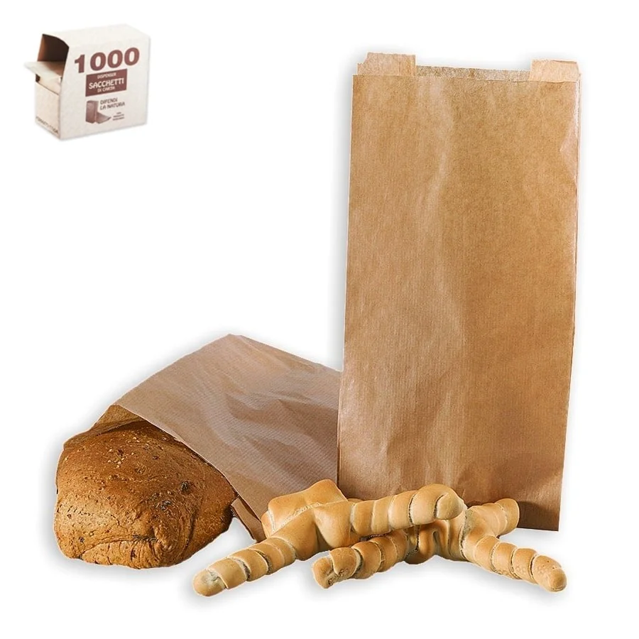 sacchetti di carta per pane, colore avana